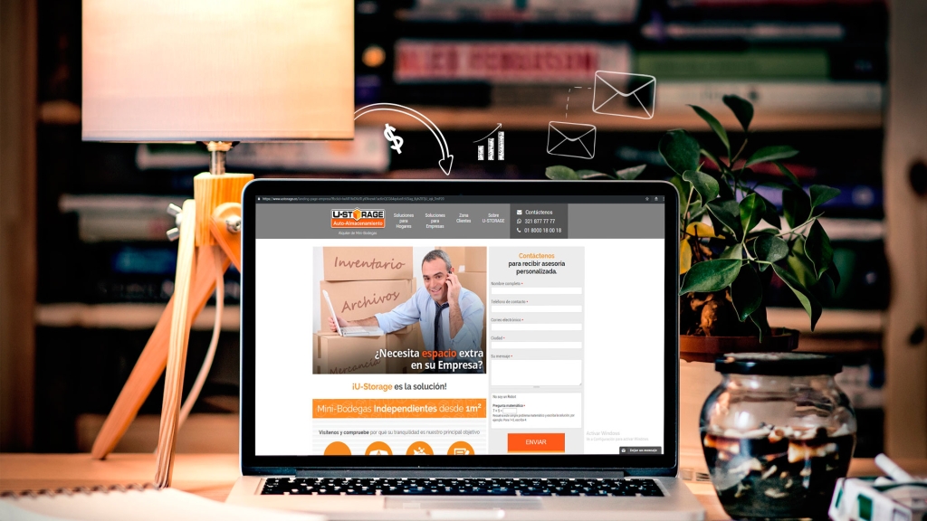 Diseño y desarrollo de página de aterrizaje para U-STORAGE - Clientes Macondo